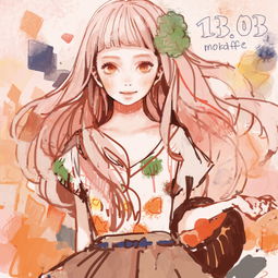 萌系少女手绘插画二次元美女