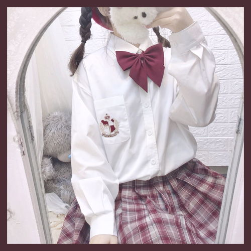 桥豆麻袋零度19新款jk制服学院风女学生刺绣白衬衫男女情侣衬衣
