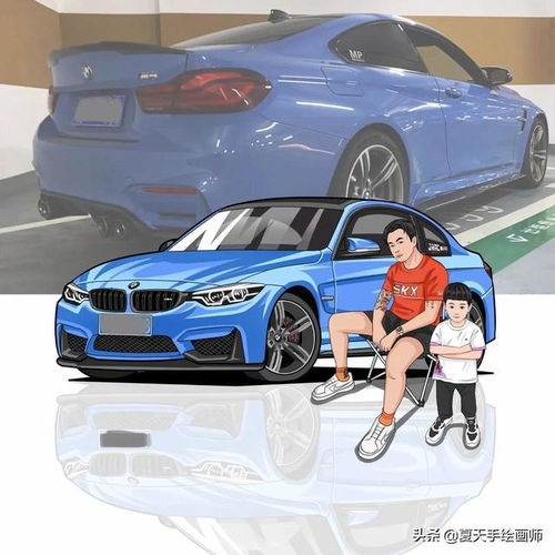 微信手绘汽车漫画,快来给自己换一款头像吧
