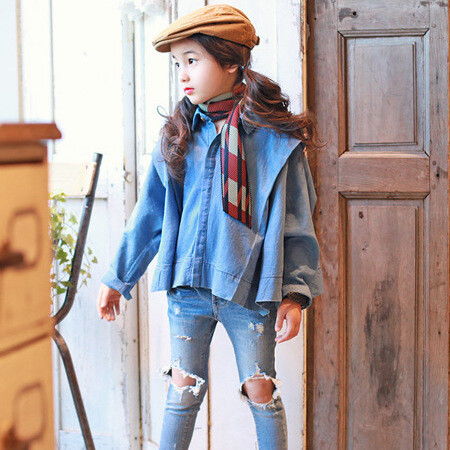 童装女童春装外套2016韩版牛仔服中大童斗篷堆糖,美图壁纸兴趣社区