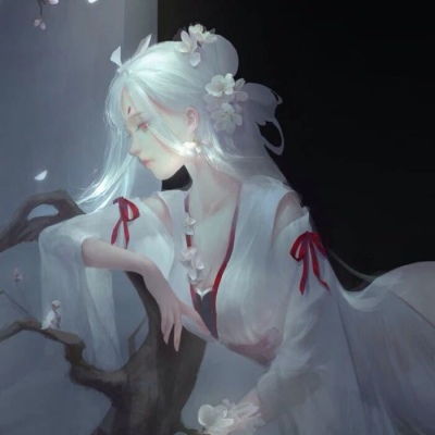 唐崎夜雨手绘古风女生头像