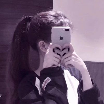 看手机女生拿手机遮脸头像