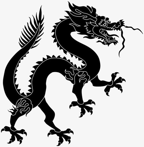 黑色中国龙图案透明图层画中国龙龙图腾图案龙纹身龙装高清素材免抠设计图片免费下载页面网页平面电商创意素材png素材素材