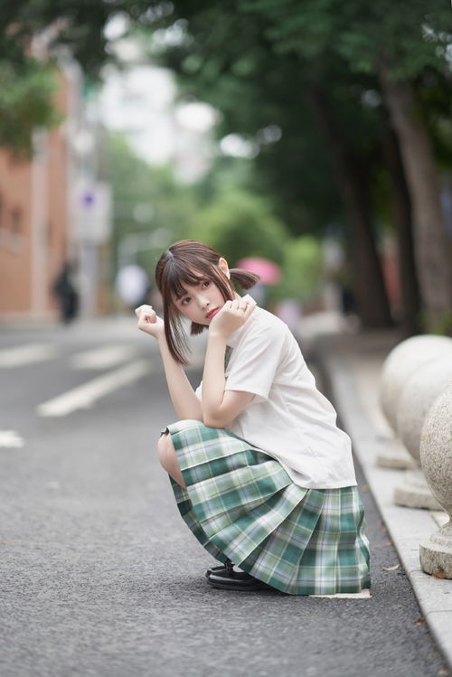 jk少女,短发搭配青草蛋糕