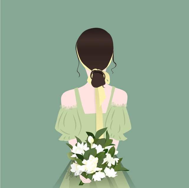 手绘插画小清新头像女不许