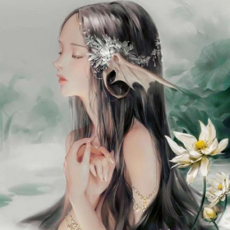 二次元手绘唯美插画女生头像,手绘美女非常的清晰的