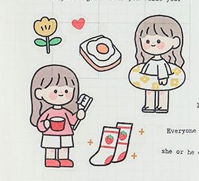 手帐素材无敌可爱少女ins手帐