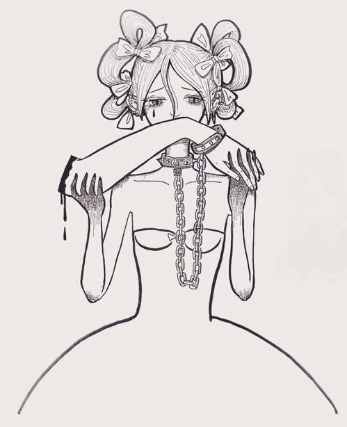 收到一张图片求什么含义穿着穿着漂亮的女孩双手拖着一条断臂,断臂还和女孩的脖子用铁链锁在一起