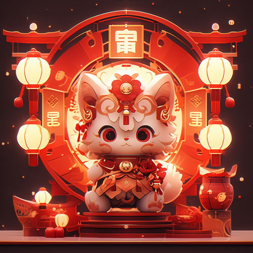 红色喜庆卡通招财猫素材图片海报设计下载请至来源处
