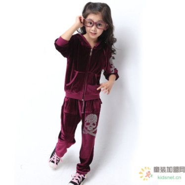 娜伲熊品牌童装女童冬装2013新款套装儿童韩版卡通运动加厚大卫衣三件套