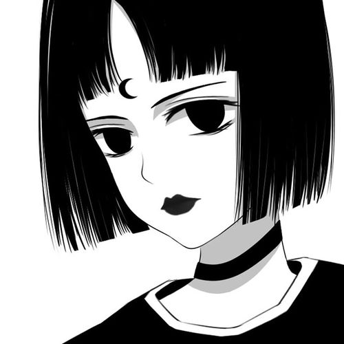 眉心月牙短发美人