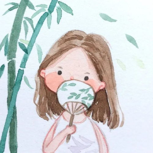 头像水彩手绘女生摩尔庄园精美插画女生电幻国度