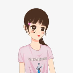 卡通手绘韩版风女孩图片素材其他格式下载动漫人物大全