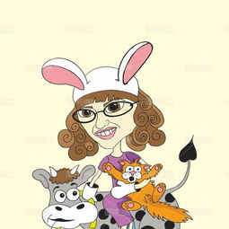 卡通人物插画图猫奶牛图案t恤图案印花矢量彩绘儿童画设计图案原创动漫风ai图片素材下载图芽创意