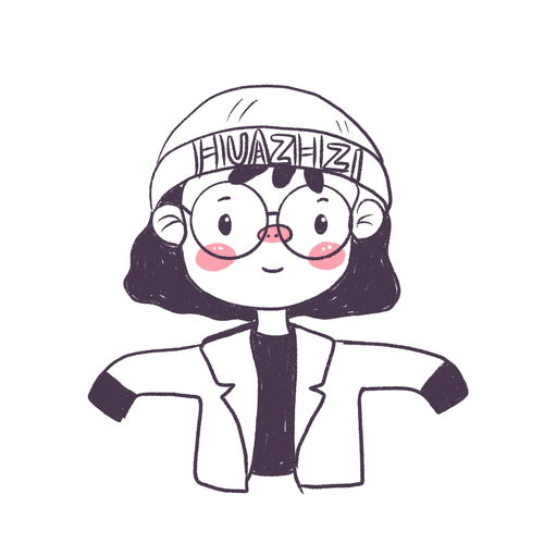花栀子插画可爱黑白女生头像