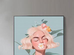 小清新北欧手绘水彩插画美女创意玄关装饰画图片设计素材高清模板下载45.76mb抽象装饰画大全