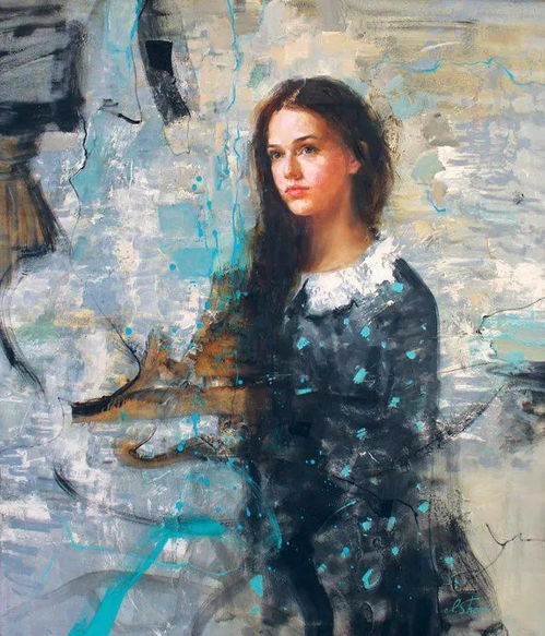 乌克兰女子油画,清新脱俗,带来愉悦