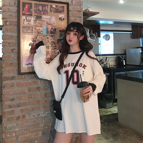 韩版原宿bf风字母印花开叉宽松卫衣女t恤潮p45中纺服饰v10四季星座网