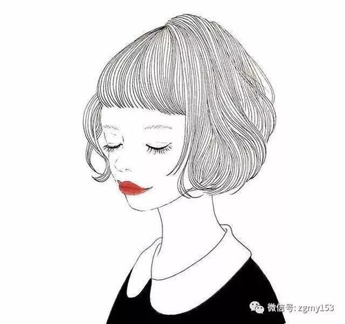唯美手绘女生短发