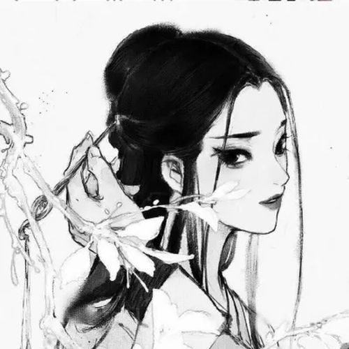 古风黑白女生头像