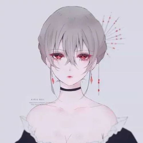 二次元动漫卡通女生头像月亮在等星星的晚安,而我在等你的好梦