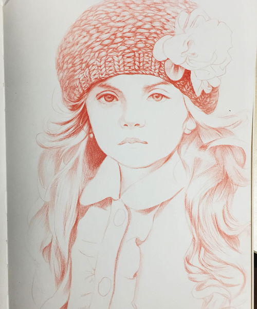彩铅单色素描头像