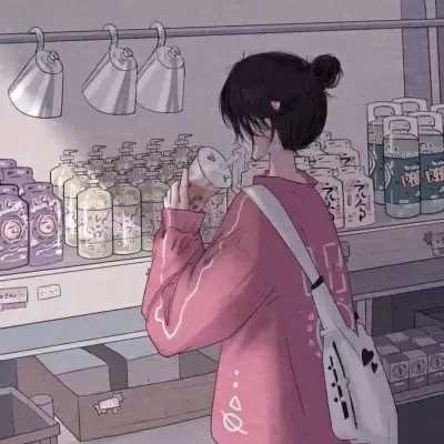 最火的抖音便利店恋人动漫头像