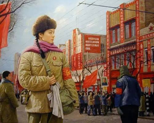 油画头像女生知青