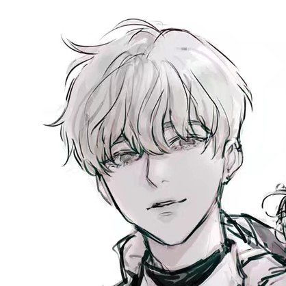 情头黑白漫画情侣头像