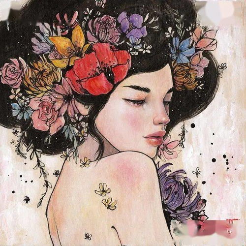 她手绘插画女孩,独特的气质,比任何头像壁纸还美