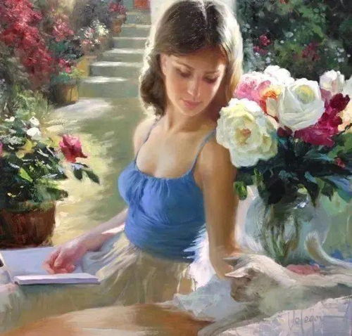 犹如花朵绽放的美,俄罗斯画家弗拉基米尔的油画