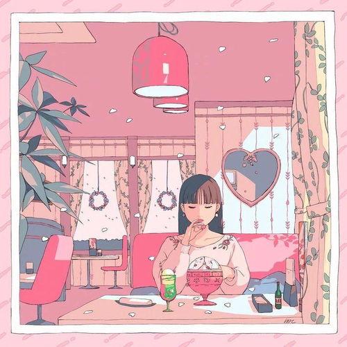 插画美图温馨治愈的日系插画,来自美少女精致的一天