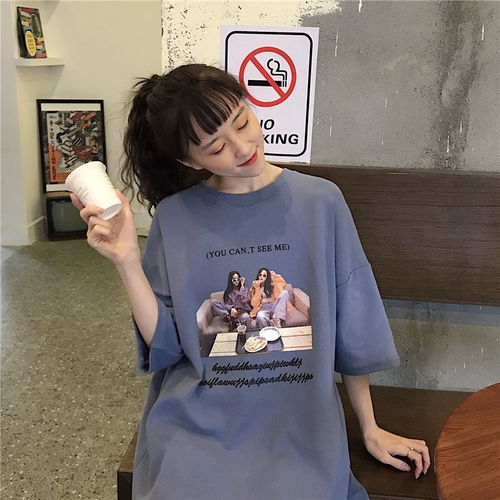 上新单网红宽松短袖t恤女含棉2020新款春夏韩版学生原宿bf风上衣