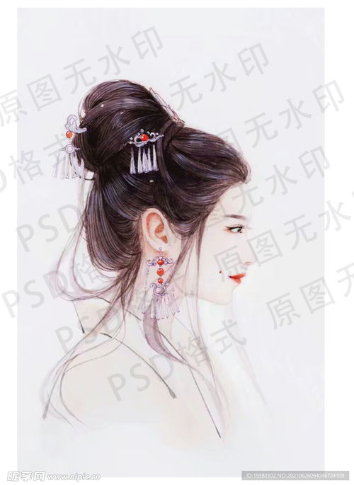 古风侧面美女设计图