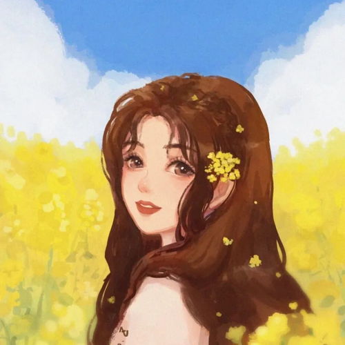 唯美插画女生头像世界需要讲道理但我最偏心你