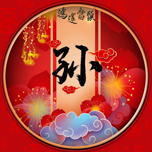 39张喜庆姓氏微信头像祝大家鸿运当头,喜事多多