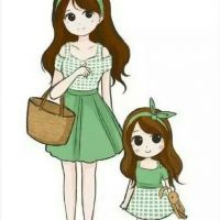 母女亲子头像卡通可爱