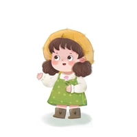 白色背景简单的卡通小女孩微信头像