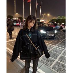 欧美风纯色宽松休闲个性大口袋工装连帽牛仔衣2件套短款外套