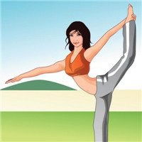 手绘森女头像瑜伽