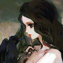 彩绘插画女生头像图片惊悚
