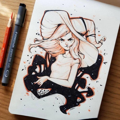 暗黑风女生插画有喜欢这个味道的吗