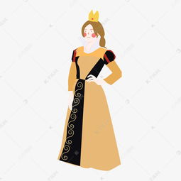 圣节卡通手绘插画小清新欧洲中世纪女王装扮素材图片免费下载千库网