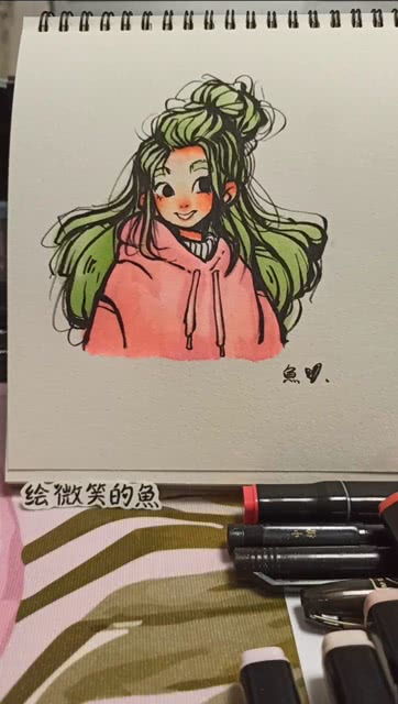 手绘,来画组情侣头像女孩篇
