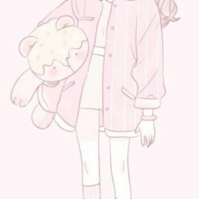 牛仔服女孩卡通头像粉红女郎