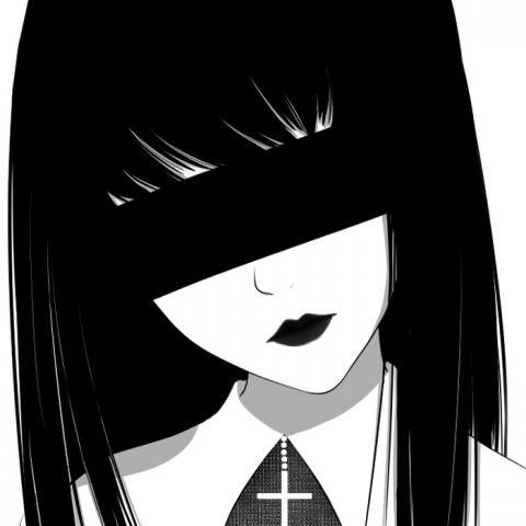 女生卡通头像霸气黑白