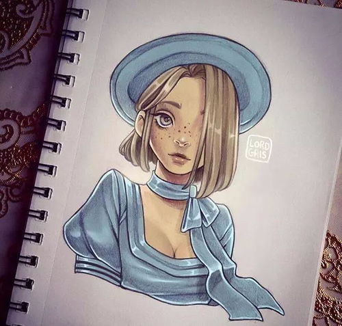 马克笔手绘美女插画插画风格的马克笔手绘美女头像快收藏起来