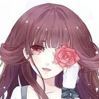 动漫女生侧脸图片唯美旁边拿着一朵花
