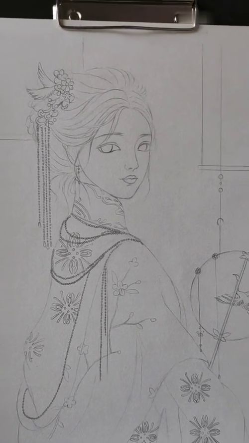 手绘古风美女