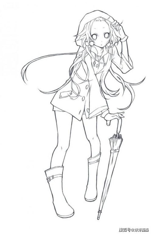 插画小美女线稿图作品分享